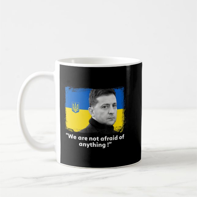 Volodymyr Zelensky I Stand With Ukraine Peace Love Coffee Mug (Left)