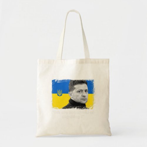 Volodymyr Zelensky I Stand With Ukraine Peace Love Tote Bag