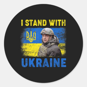 Volodymyr Zelensky I Stand With Ukraine Ukrainian Classic Round Sticker