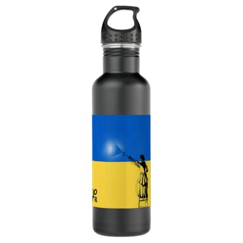 Volodymyr Zelensky President Ukraine Flag Spray Pa Stainless Steel Water Bottle