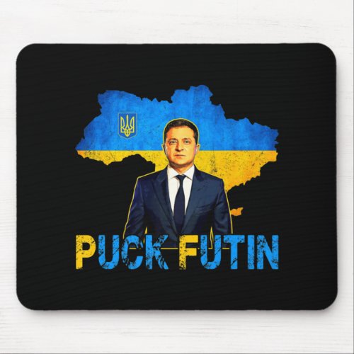 Volodymyr Zelensky Puck Futin Meme I Stand With Uk Mouse Pad