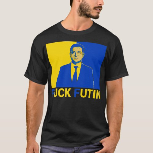 Volodymyr Zelensky Puck Futin Support Ukraine Ukra T_Shirt