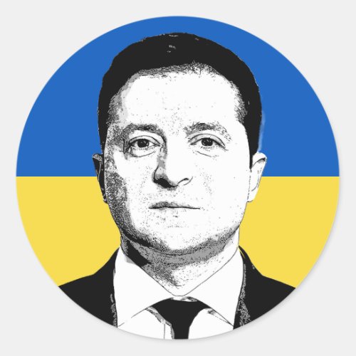 Volodymyr Zelenskyy President of Ukraine Classic Round Sticker