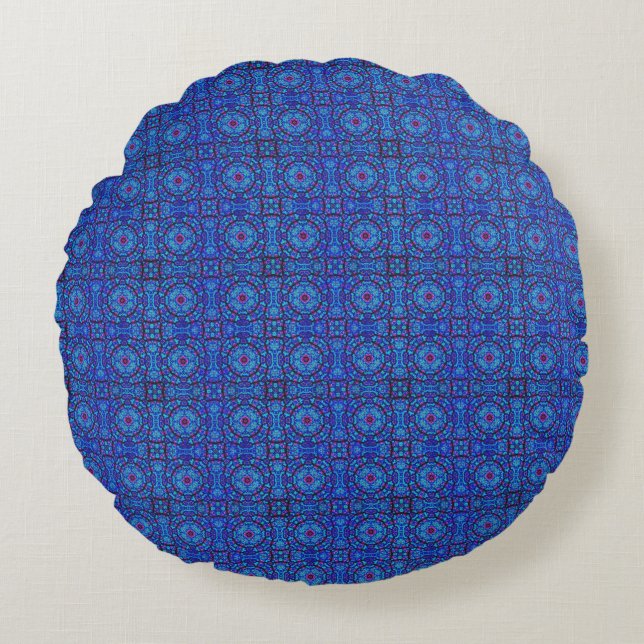 Volos Azul Round Pillow (Front)