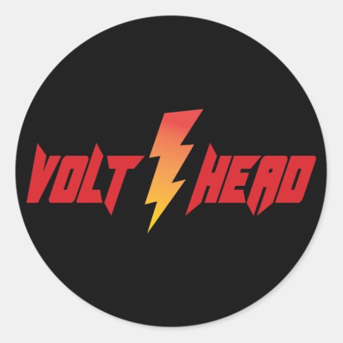 Volt Head _ Lightening Bolt Classic Round Sticker