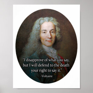 Voltaire Free Speech Poster