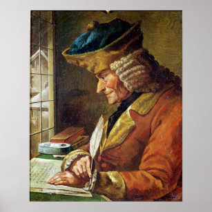 Voltaire  in his Study Poster