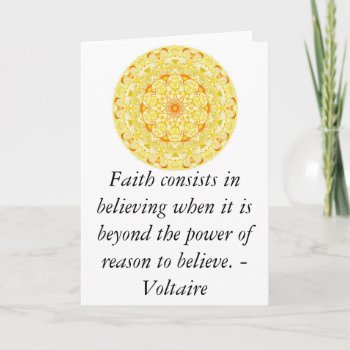 Voltaire Quotation About Faith Card by spiritcircle at Zazzle