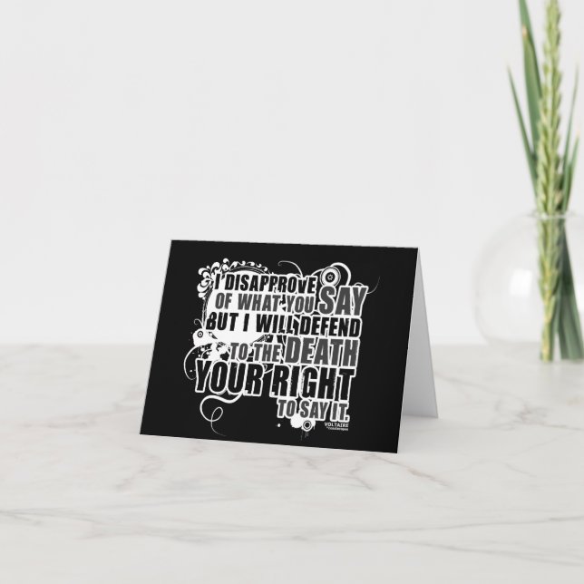 Voltaire Quote (B&W) Card (Front)