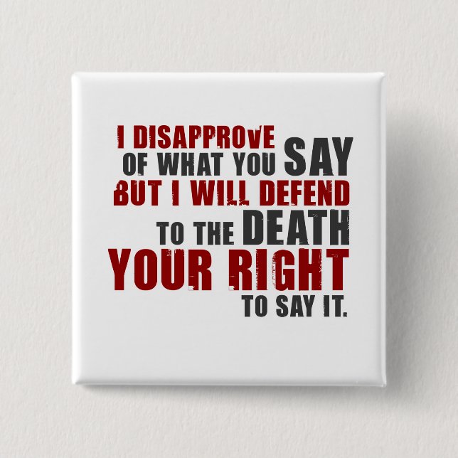 Voltaire Quote (Color) Button (Front)