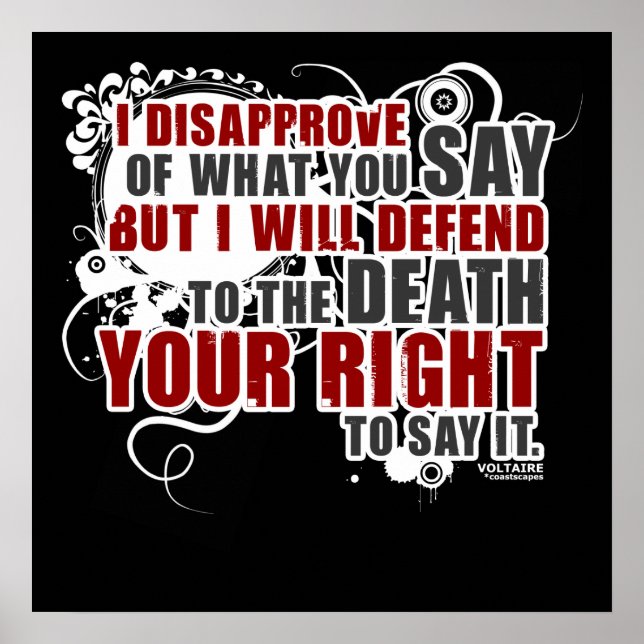 Voltaire Quote (Color) Poster (Front)