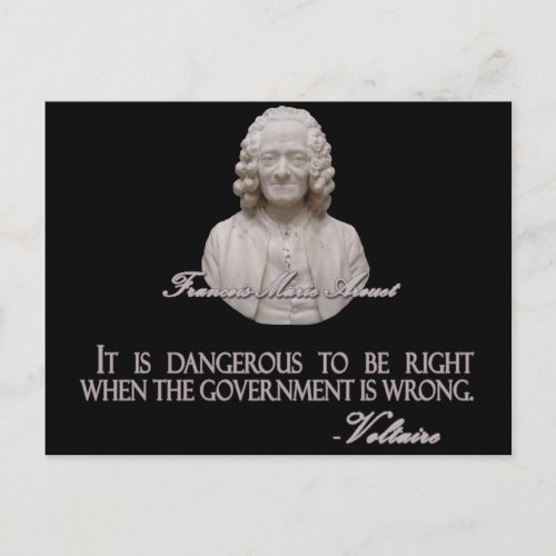 Voltaire Quote on Wrong Government Postcard