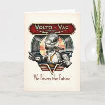 Volto Vac Retro Robot Greeting Card