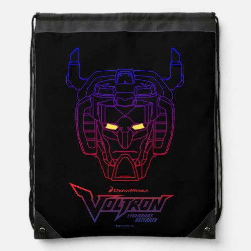 Voltron  Blue_Red Gradient Head Outline Drawstring Bag