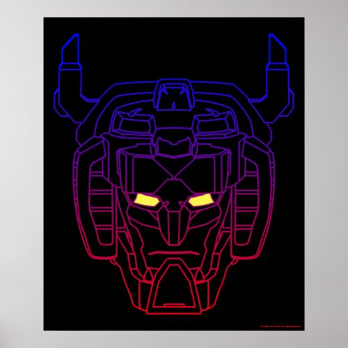 Voltron  Blue_Red Gradient Head Outline Poster