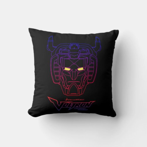 Voltron  Blue_Red Gradient Head Outline Throw Pillow