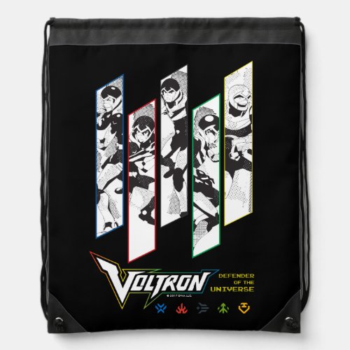 Voltron  Classic Pilots Halftone Panels Drawstring Bag