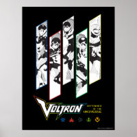 Voltron | Classic Pilots Halftone Panels Poster