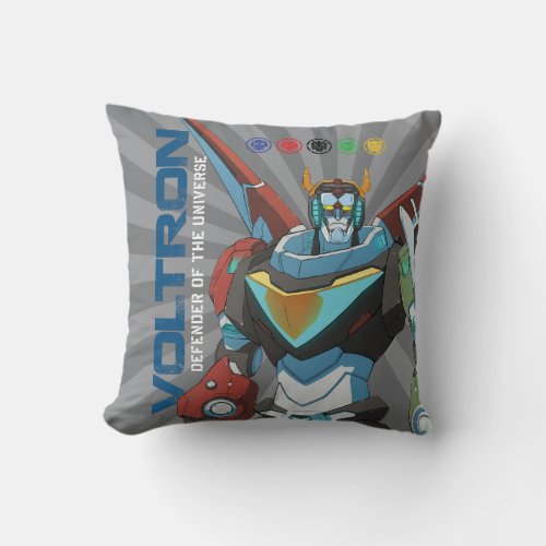 Voltron  Defender of the Universe Throw Pillow