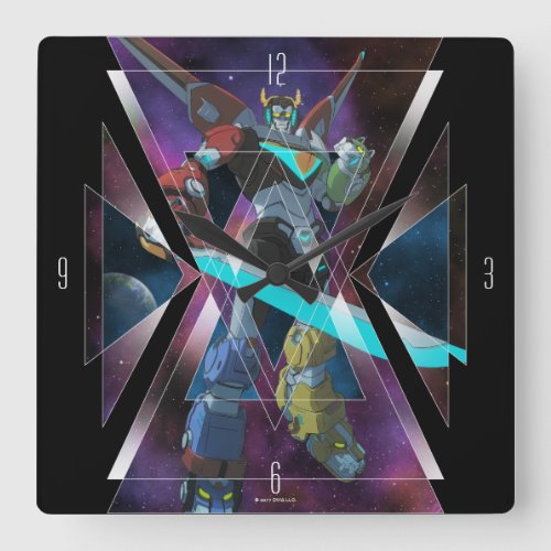 Voltron  Intergalactic Voltron Graphic Square Wall Clock