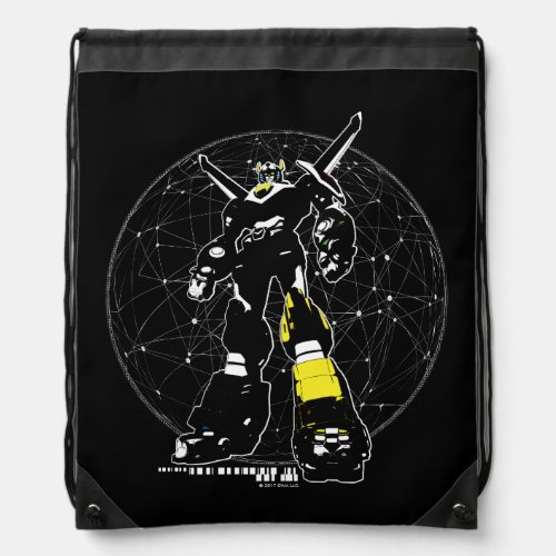 Voltron  Silhouette Over Map Drawstring Bag