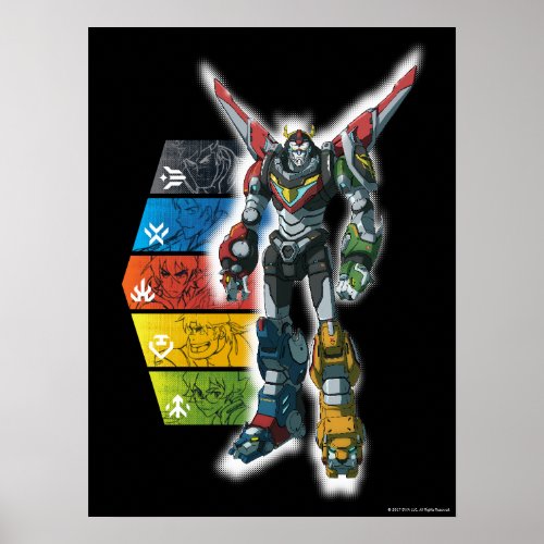 Voltron  Voltron And Pilots Graphic Poster