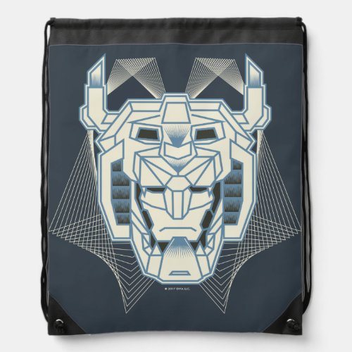 Voltron  Voltron Head Blue and White Outline Drawstring Bag