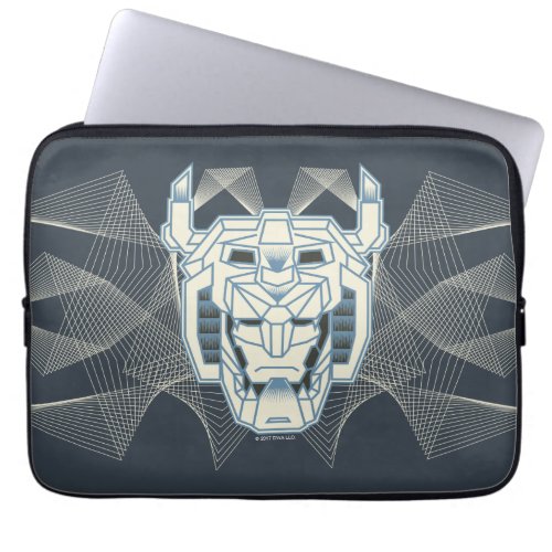 Voltron  Voltron Head Blue and White Outline Laptop Sleeve