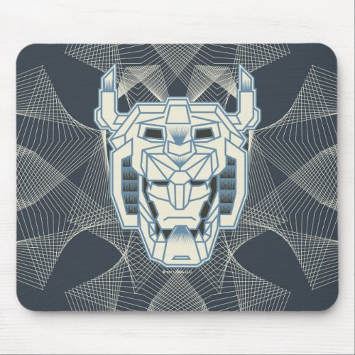 Voltron  Voltron Head Blue and White Outline Mouse Pad
