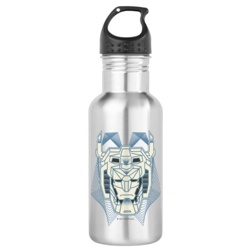 Voltron  Voltron Head Blue and White Outline Stainless Steel Water Bottle