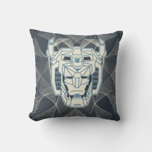 Voltron  Voltron Head Blue and White Outline Throw Pillow