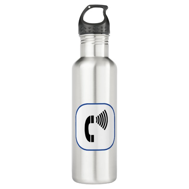 Volume Control Telephone Stainless Steel Water Bottle (Front)
