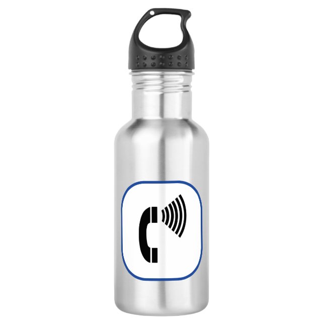 Volume Control Telephone Stainless Steel Water Bottle (Front)