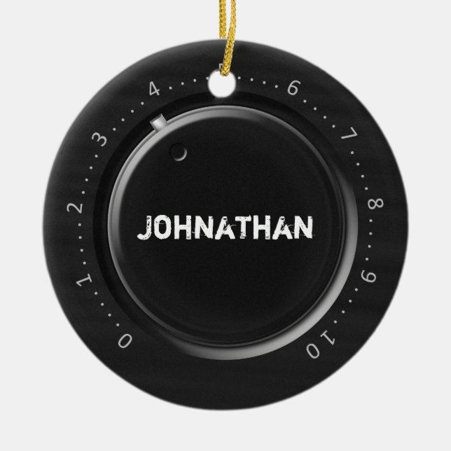 Volume Knob Custom Name Ceramic Ornament (Front)
