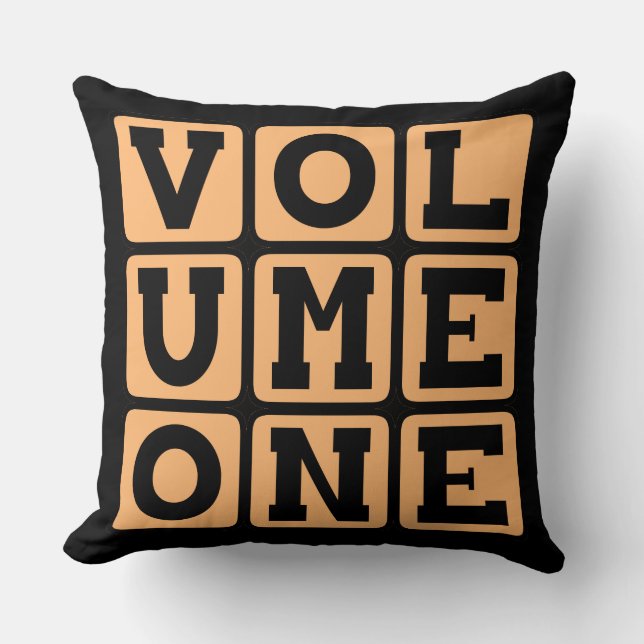Volume One, First Volume Throw Pillow (Front)
