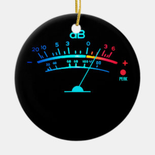 Volume VU Meter Vintage Audio Engineer Recording  Ceramic Ornament