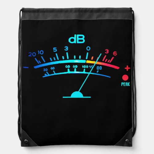 Volume VU Meter Vintage Audio Engineer Recording  Drawstring Bag