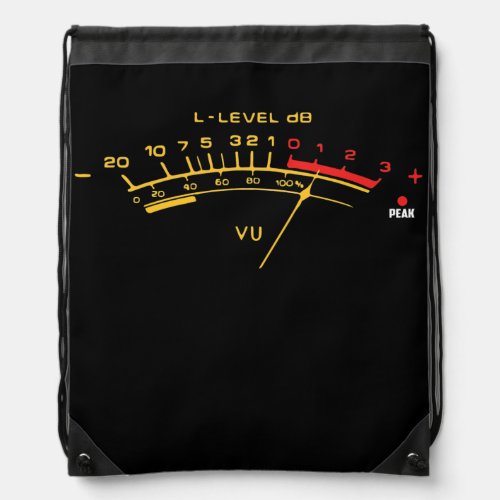 Volume VU Meter Vintage Audio Engineer Recording Drawstring Bag