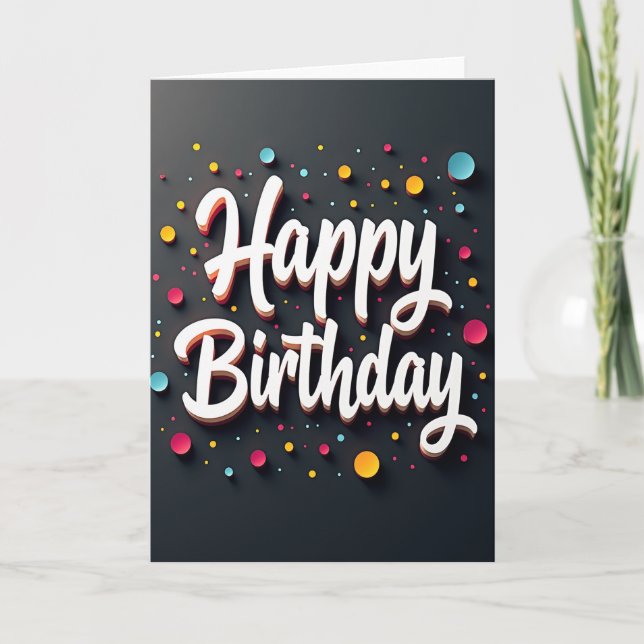 Volumetric Birthday Script Card (Front)