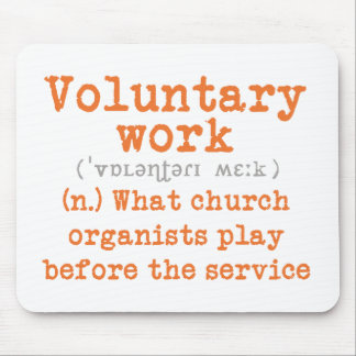 Voluntary work mousepad for organists