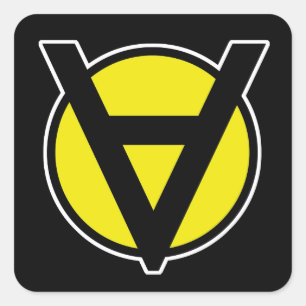 Voluntaryism Square Sticker - Anarchy Yellow