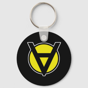 Voluntaryist Symbol - Black & Yellow AnCap Colors Keychain