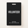 Volunteer All Access Pass Event Black ID Badge