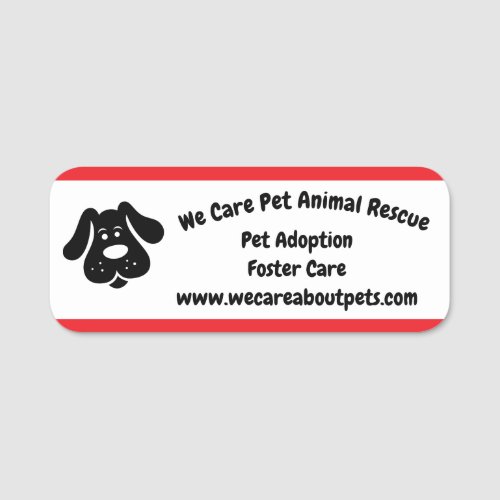 Volunteer Animal Pet Dog Name Tag