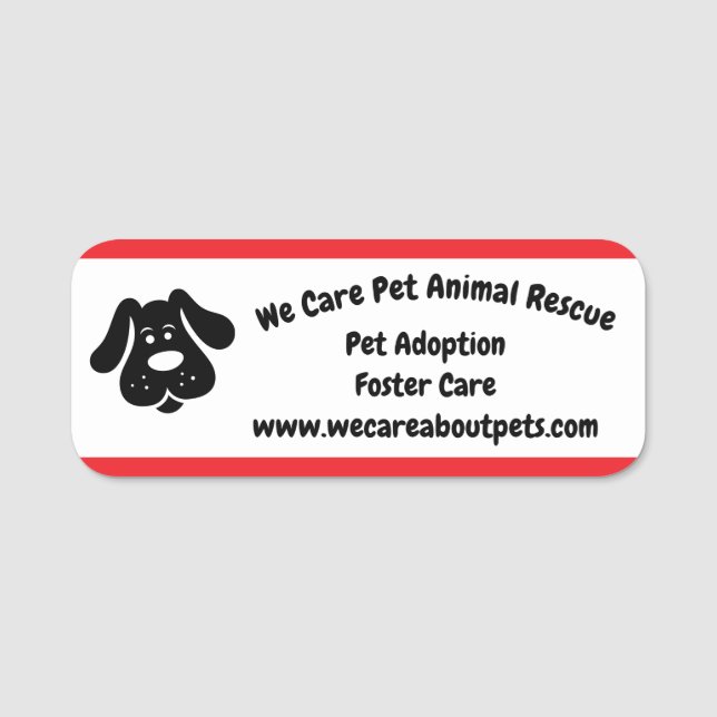 Volunteer Animal Pet Dog Name Tag (Front)