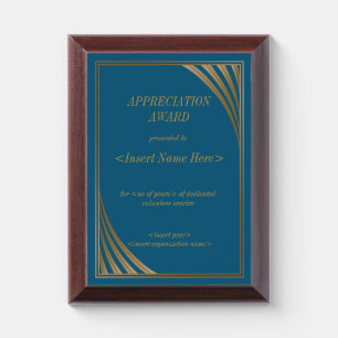Volunteer Appreciation Award Plaque