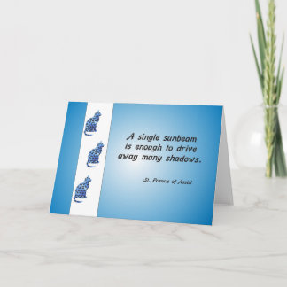 Volunteer Appreciation Cat and Sunbeam Quote Thank You Card