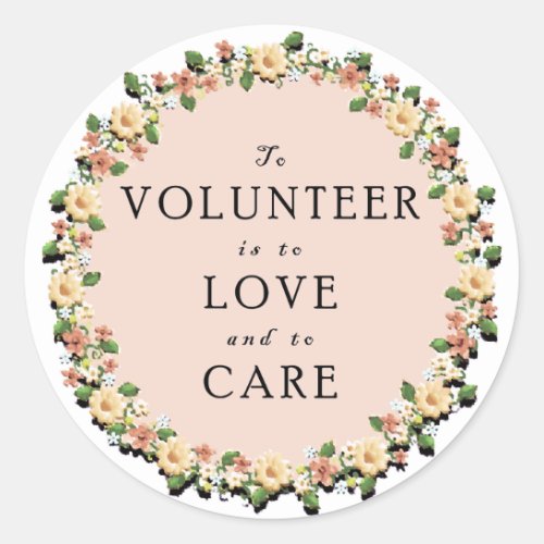Volunteer Appreciation Classic Round Sticker
