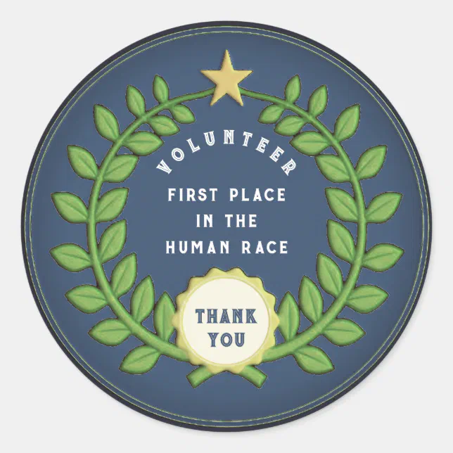 Volunteer Appreciation Classic Round Sticker | Zazzle
