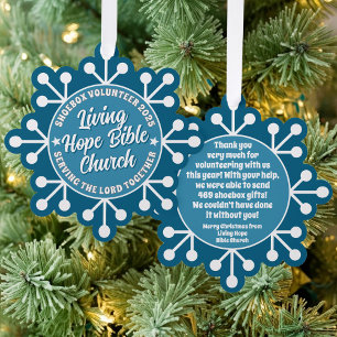 Volunteer Appreciation Paper Ornament - Snowflake Card